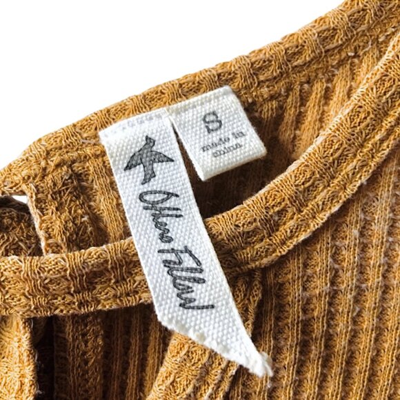 Others Follow Thermal Waffle Knit Keyhole Cut-Out Peplum Tank Top in Yellow - Picture 8 of 14